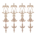 Long Frame Onlays Appliques Wood Carved Decals Wood Carving for Wall Door Mirror Cabinet Dresser Cupboard Wardrobe Closet Decor