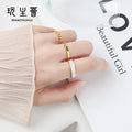 Cost Effective Women's Stainless Steel Romantic Wedding Anniversary & Party Silver Plated Adjustable Three-piece Set Rings