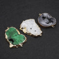Natural Crystals Irregular Color Coating Double Buckle Plated Edge Connectors for Fashion Jewelry Making Pendant Necklaces
