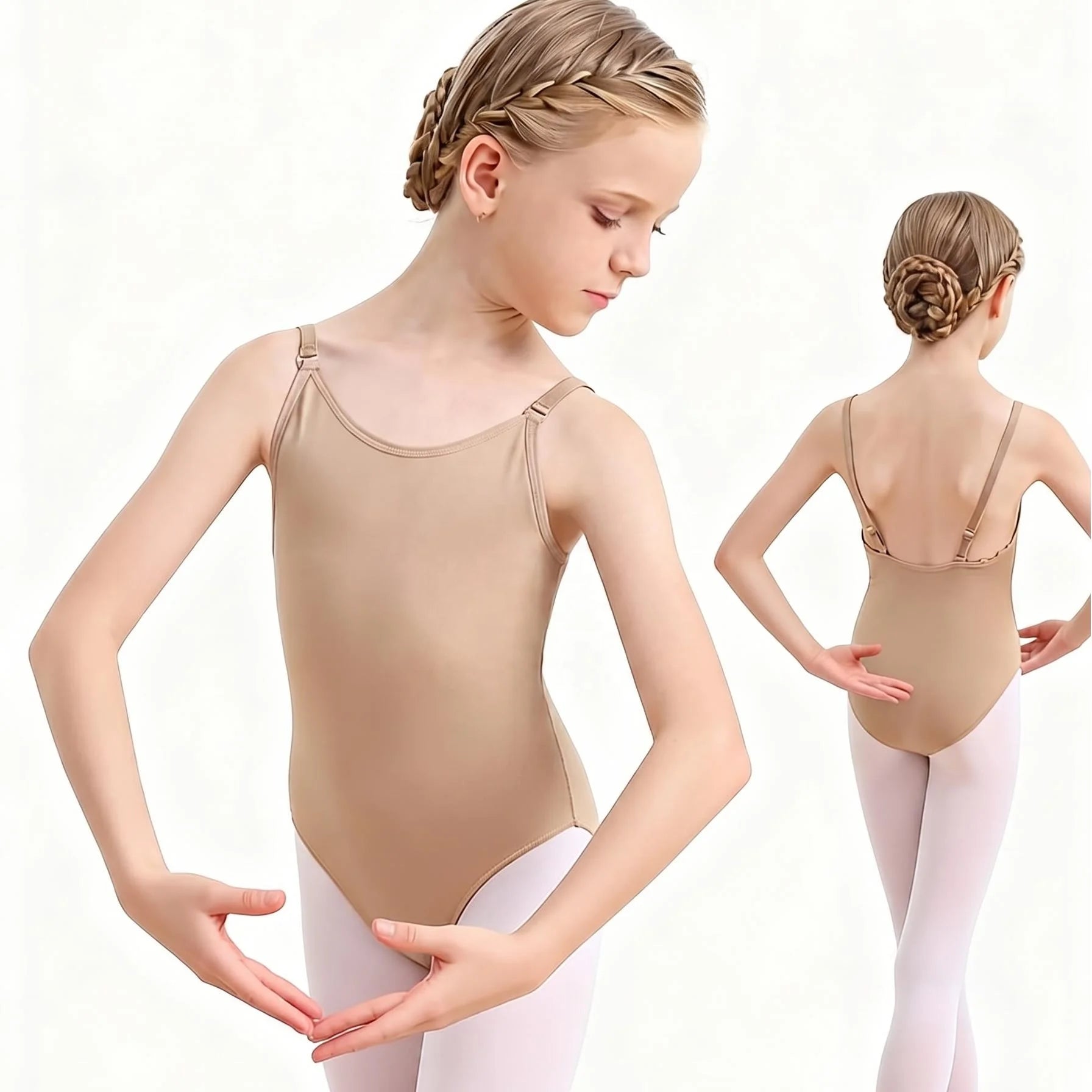A8194 Adjustable Shoulder Straps Bodysuit Training Dance Wear Ballet Dance Leotard Kids Gymnastics Leotards for Girls Bodysuit