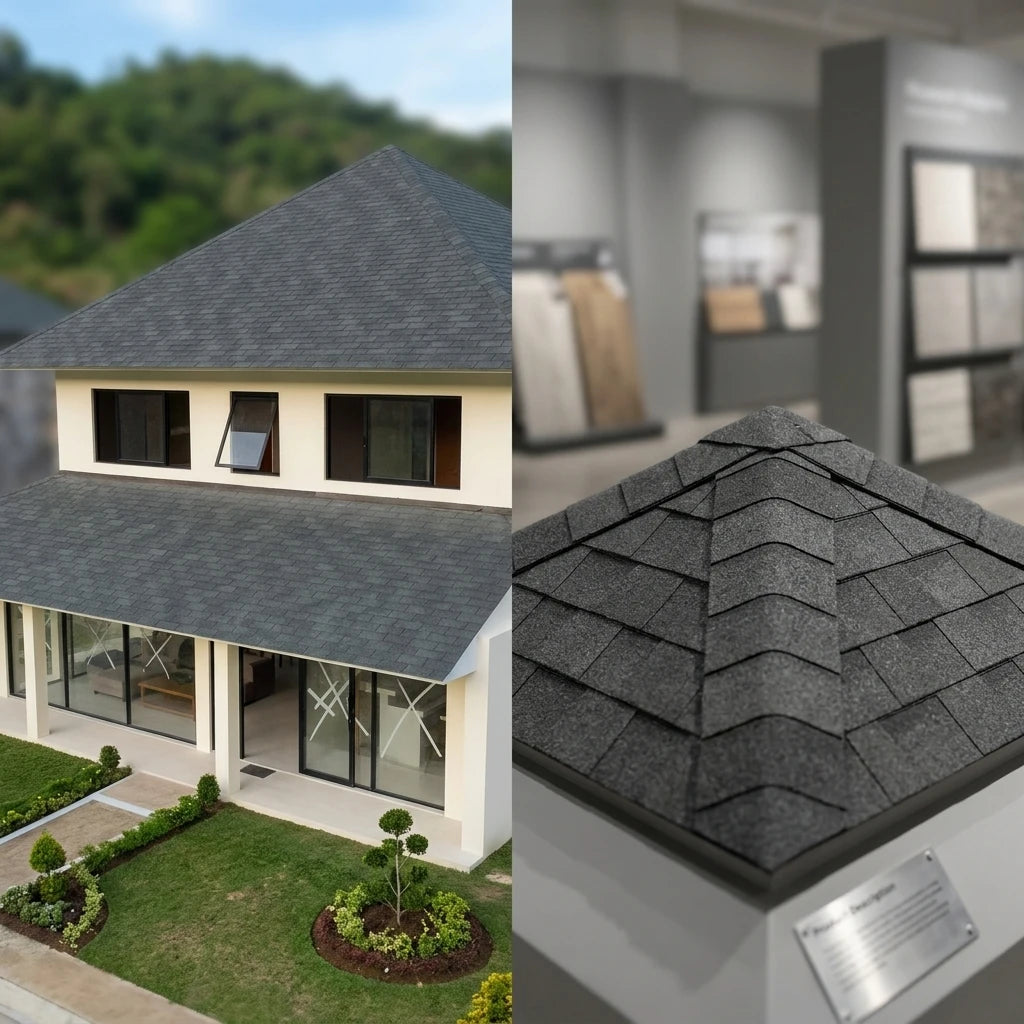 Architectural Fiberglass Shingle Fire Rated Algae Resistant Energy Saving Modern Design Multi-Sector Use Tropical Villa Roofing MegaBDM
