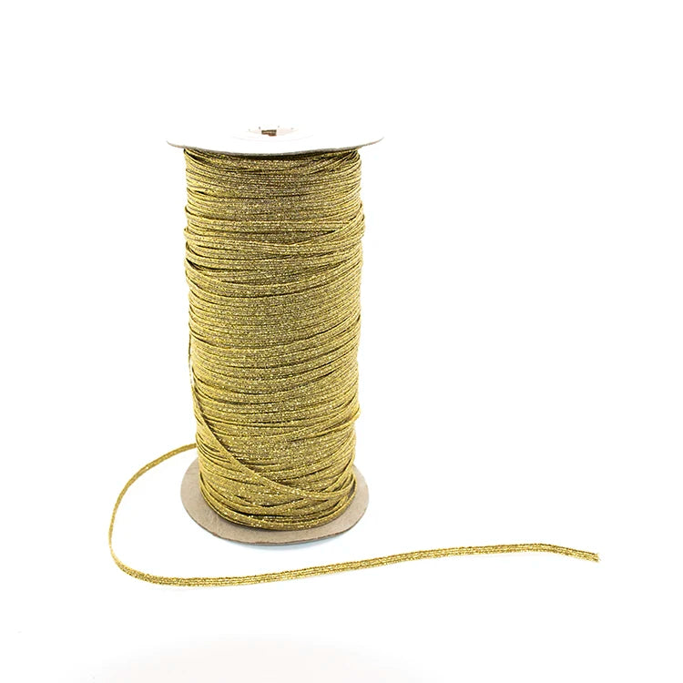 Factory Sale Golden Silver Colorful Flat 1/8'' Braided Elastic 3mm Elastic