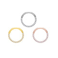 316L Stainless Steel 16G 18G Cubic Zirconia Septum Hoop Segment Nose Ring Clicker Ear Helix Cartilage Unisex Wedding Body