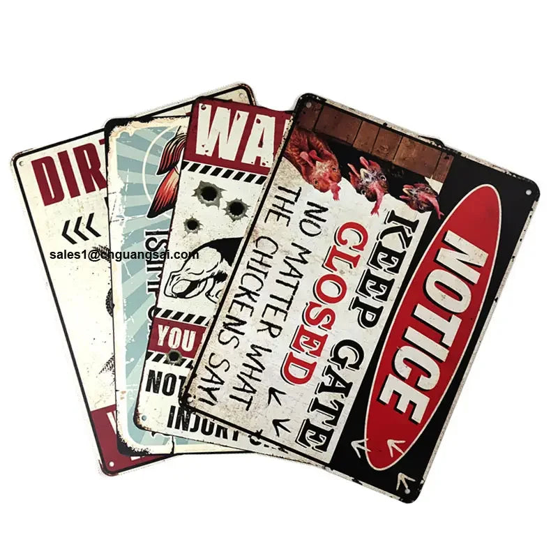 Custom Design Vintage Metal/Tin Sign with Painted 3D Shape Custom Logo Home Decor Wholesale
