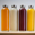 Clear Glass Bottles With Lids | Natural BPA Free Eco Friendly Reusable Refillable Water Bottles for Juicing