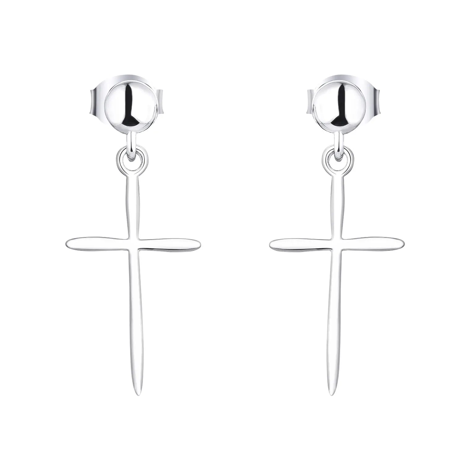 Factory Wholesale Global Hot Sale 925 Sterling Silver Cross Earrings for Women Men