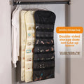 Girls Necklace Jewelry Storage Set Hanging Bag Modern Oxford Cloth Double-Sided 41 Grid Zipper Sealed Anti-Oxidation Waterproof