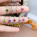 Hot Popular Wedding Proposal Ring 925 Sterling Silver with Natural Gemstone New Design Ruby Inlaid White Gold for Girlfriend