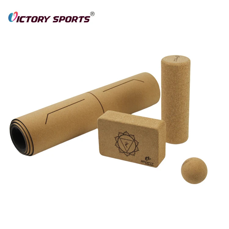 Anti-Slip Portable Eco Friendly 173cm 183cm Cork TPE Yoga Mat Gym Exercise Mat