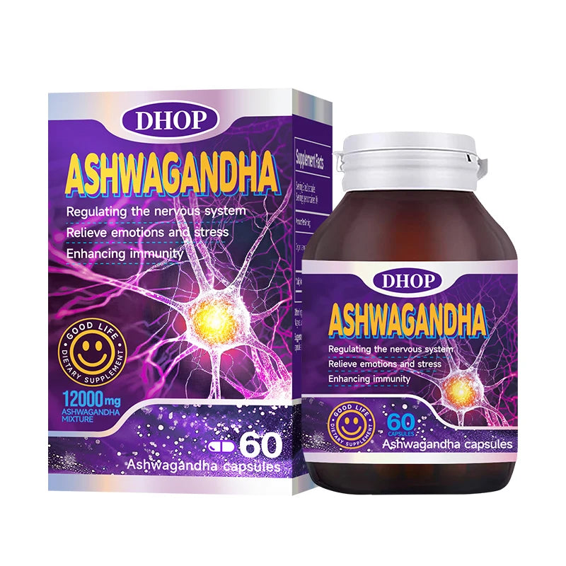 Premium Strength Ashwagandha Capsules Organic Herbal Supplements Support Immune Skin & Energy Memory Care Adults