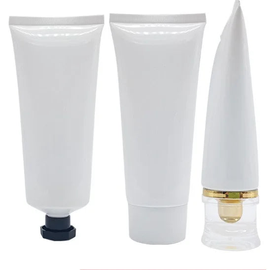 100g 100ml Empty White Plastic Soft Tube Octagonal Cap Facial Cleanser Cream Bottle Cosmetic Packaging