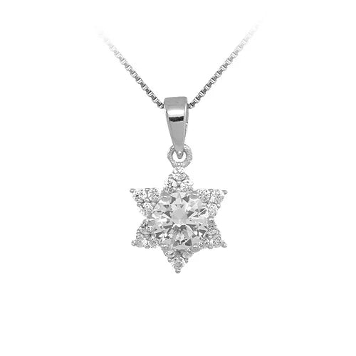 Wholesale Religious Charms S925 Cz Zircon 925 Silver Sterling Star of David Pendant for Necklace