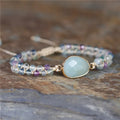 YueTong Aventurine Gemstone Charm Bracelet Handmade Fluorite Braided Bead Bracelet  Friendship Jewelry Wholesale Dropshipping