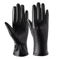 Winter Genuine Sheepskin Leather Gloves for Women Warm Driving Touchscreen Driving Texting Cashmere Lined Gloves