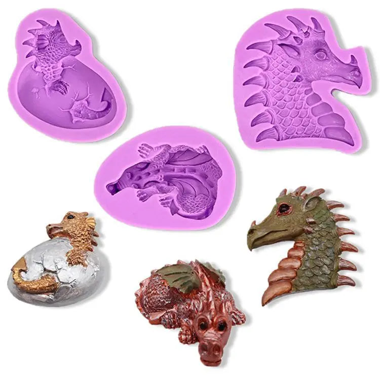 YS DIY Easter Dinosaur Egg Chocolate Mold Fondant Cake Soap Decorating Dinosaur Silicone Candle Mould Pastry Plaster Making Tool