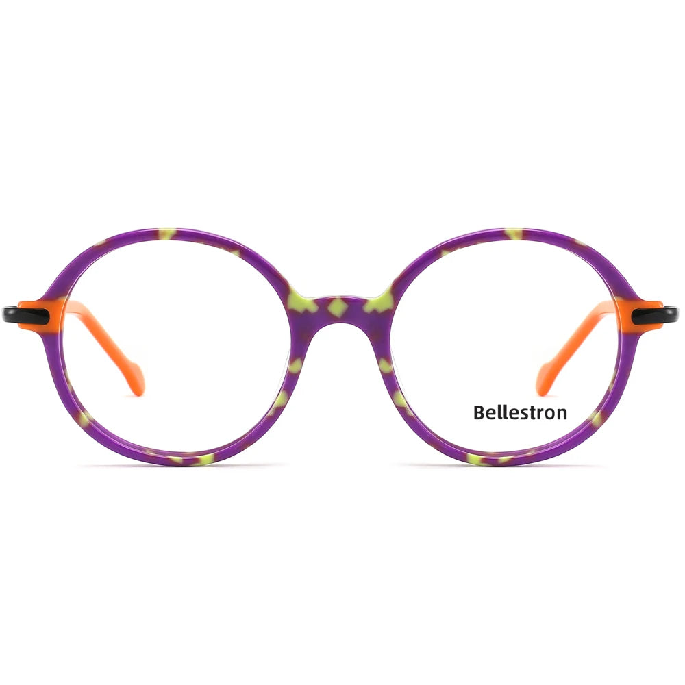 Bellestron Brand Handmade High-quality Kids Acetate Small Round Optical Glasses Frame Shades Sunglasses Colorful Boys Girls
