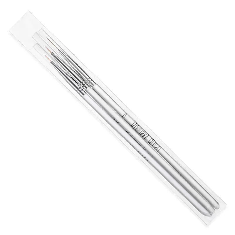 3 Pcs Per Set New Nail Painting Pen Transparent Crystal Pull Line Pen Nail Art Double-Headed Nail Brush