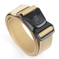 5cm Men's Casual Fashion Quick Release Buckle Nylon Belt in Black and Khaki with Toothless Buckle Personal Defense Equipment