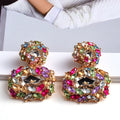 New Design Colorful Crystal Earrings High-quality Fashion Rhinestone Jewelry Accessories for Women Wholesale