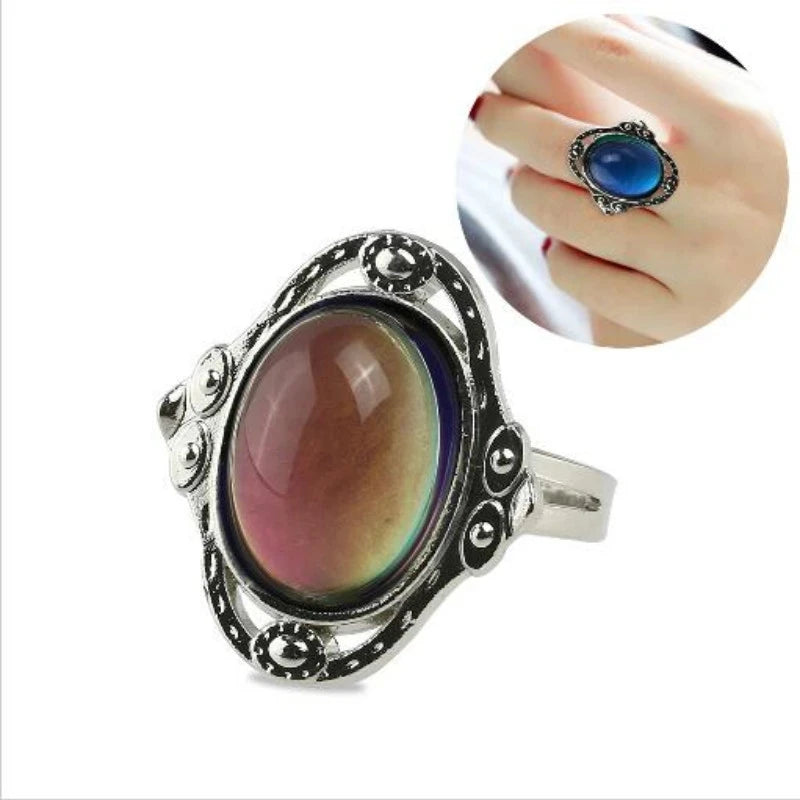 Creative Color Changeable Ring Temperature Emotion Feeling Mood Rings for Women Men Jewelry Fashion Jewelry Adjustable
