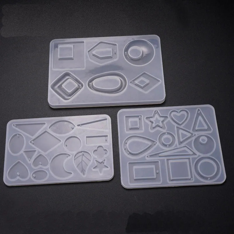 5124 6 12 15 lattice Necklace Pendant Earrings epoxy decorate cake Resin Crystal Glue Silicone Mold Aromatherapy for 3D Mould