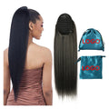 Julianna Long Wave Wrap Clip on Synthetic Claw African Curly Wavy Colored Best Quality Custom Drawstring Ponytail