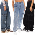 MOQ 1PCS Casual Washed Straight Trousers Baggy Jeans Ladies Street Black Denim Women Jeans Cargo Pants Boyfriend Jeans for Women
