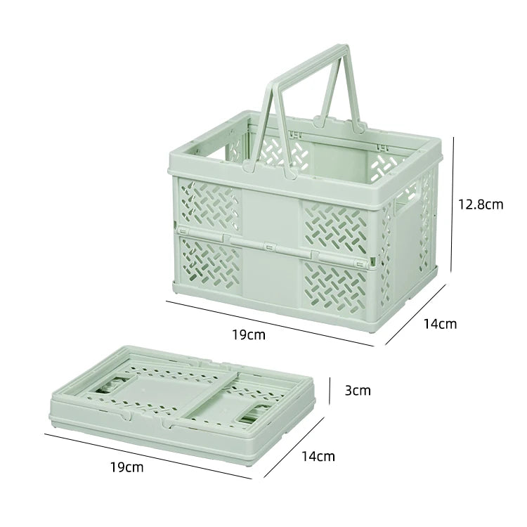 Factory Creative Utility Container Organizer Household Desktop Folding Basket Stackable Plastic Collapsible Crate With Handle