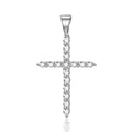 POLIVA 925 Sterling Silver Cross Christian Pendant Rhodium & Gold Plated with Zircon Chic Christian Charm Pendants