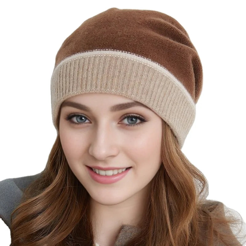 Women Cashmere Slouchy Beanie Hat Knit Long Baggy Slouch Skull Hat for Winter