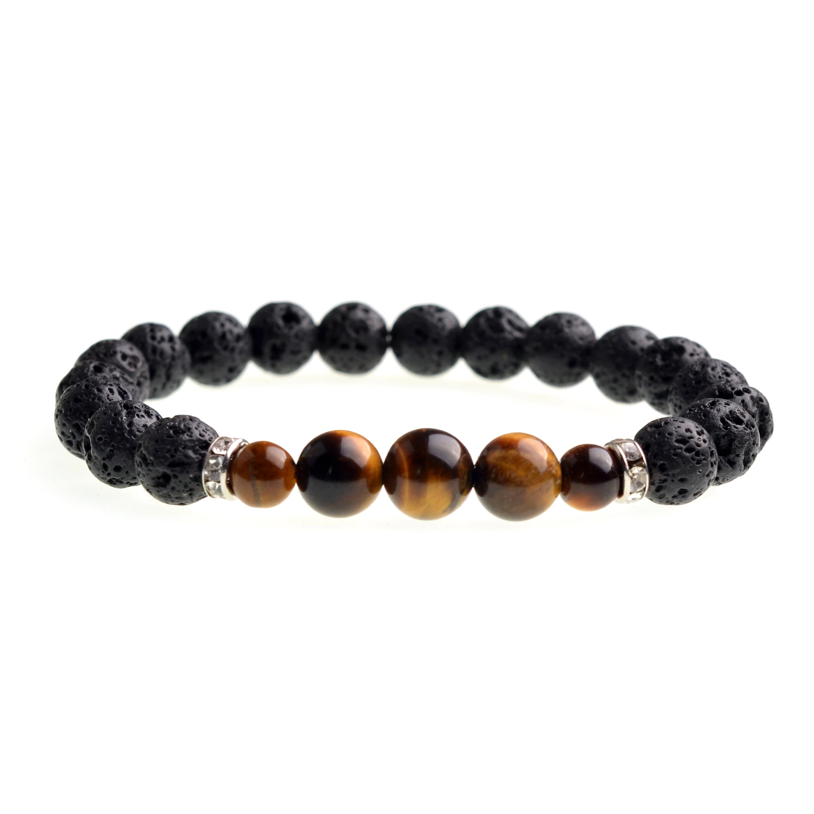 Lava Rock Stone Aromatherapy Bracelet 7 Chakra Essential Oil Diffuser Yoga Jewelry for Women and Men Gift