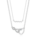 SC Original Design Wedding Necklace Creative Mountain Waves Pendant Necklace Dainty Silver Zircon Infinity Heart Necklace Women