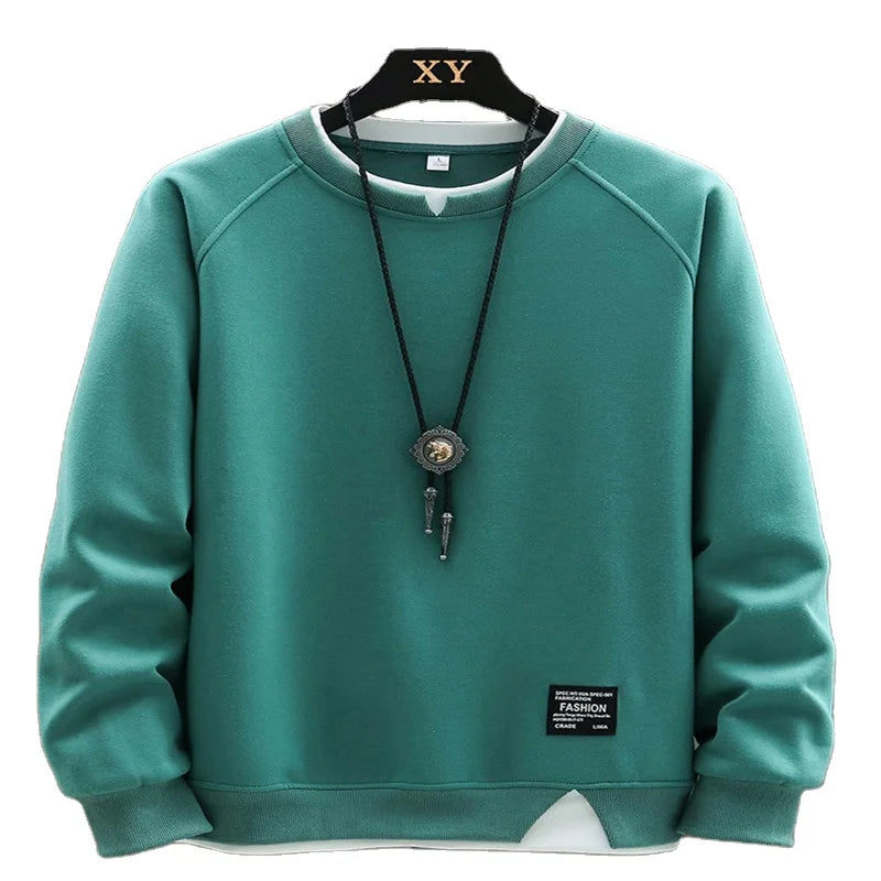 Bestselling Soft Comfortable Breathable Casual Regular Fit Neck Long Sleeved Men's Solid Color Eco-Friendly Spring Double-Layer