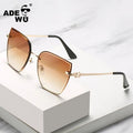 Oversized Large Frame Cut Edge Sunglasses Women Brand Designer Square Metal Leg Rimless Sunglasses Men Driving Shades XY9996