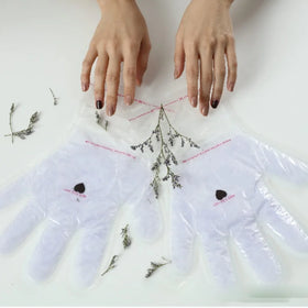 1 Pair Pack of 2-in-1 Paraffin Bath Liners Cotton Therapy Gloves and Warm Hand Covers with Lavender Scent for Hand Care