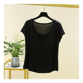 Women Modal Tshirt O Neck Sleeveless Solid Color Basic Tee Tops Loose T-shirt Plus Size Female Top Tshirt Summer Fashion Tshirt