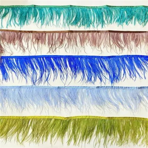 13 15cm Trim Tassel Ostrich Feather Decoration for Fabric Belt Accessories DIY Craft Material Garment Trims Scarf Fringe