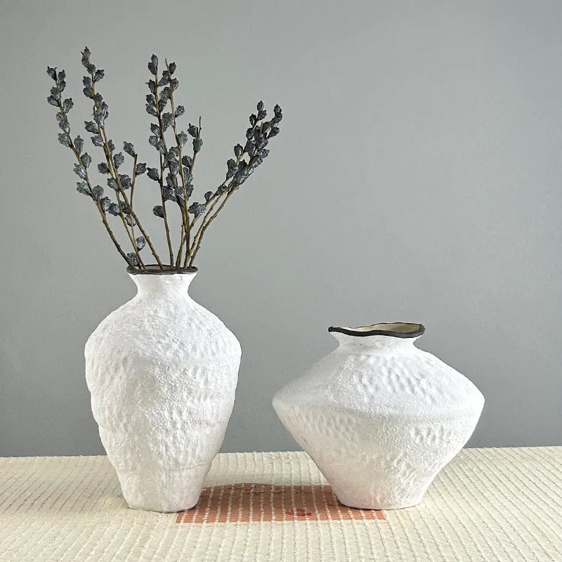 Modern Vintage Antique Ceramic Vase Home Decorative Porcelain Ornaments for Living Room Artificial Flower Apparatus Countertop