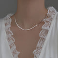 1.7MM/2.3MM Solid 925 Sterling Silver Snake Chain Necklace for Women Choker Necklaces Jewelry