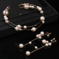 New Handmade Beauty Hair Accessories New Pearl Hair Vine Bridal Headpiece Set With Earrings