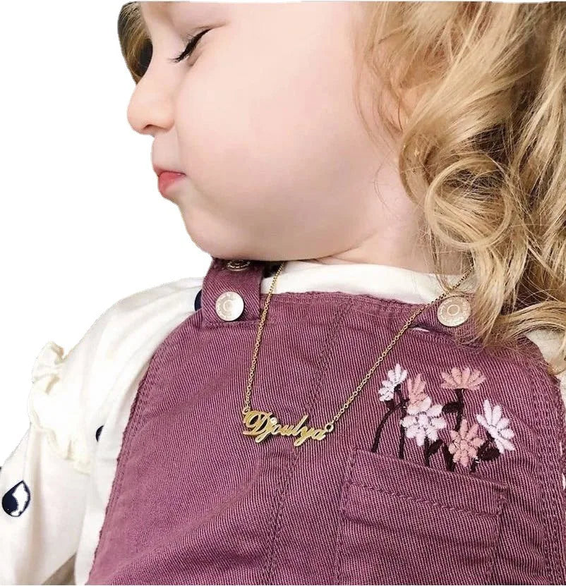 Custom DIY Name Necklace for Girls and Children Handwritten Butterfly Stainless Steel Jewelry for Anniversaries and Gifts