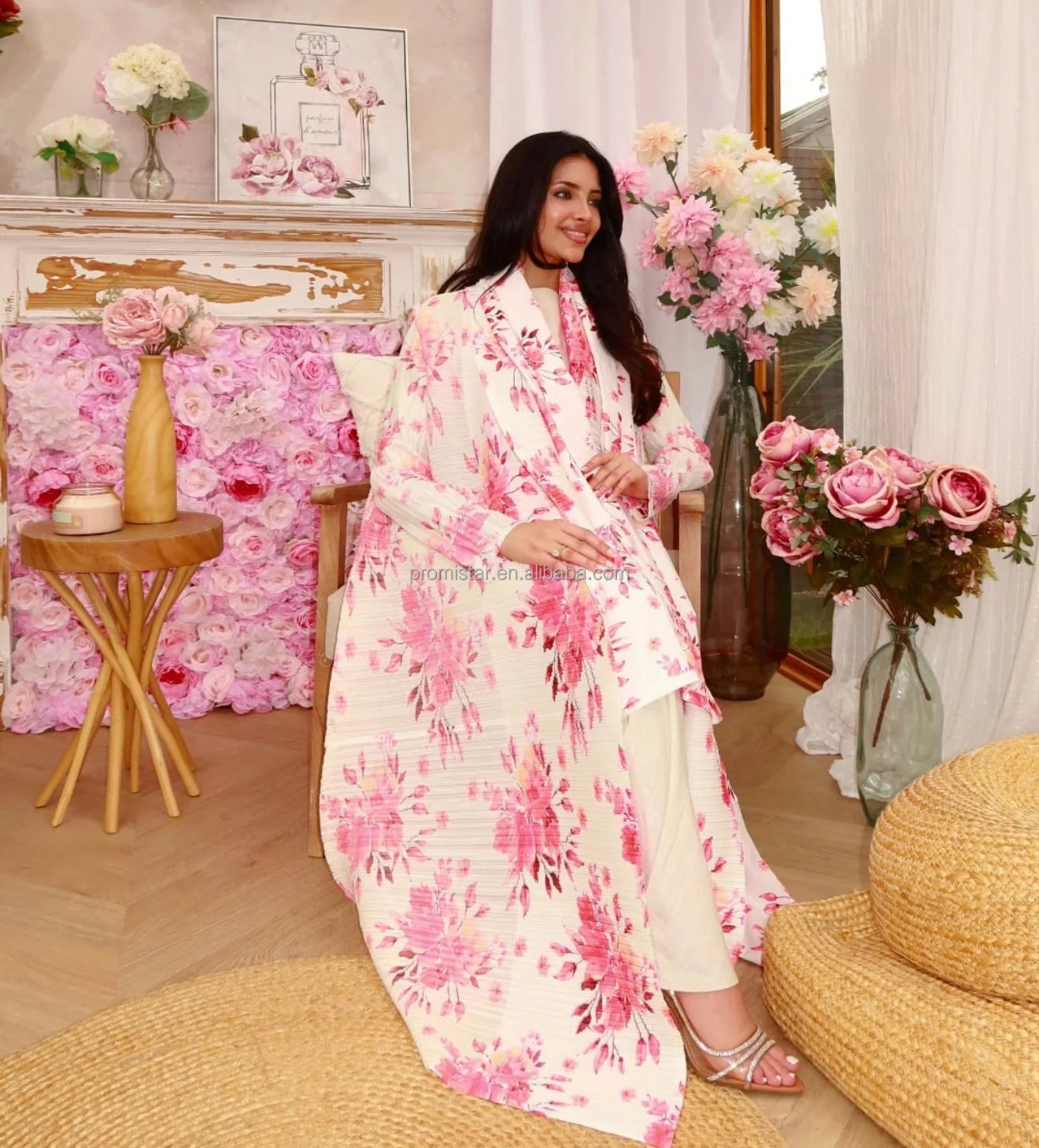 PROMISTAR Plus Size Anti-Pilling Dress Ethnic Prayer Kaftan Dubai Robe Kimono Caftan Islamic Clothing Abaya Autumn