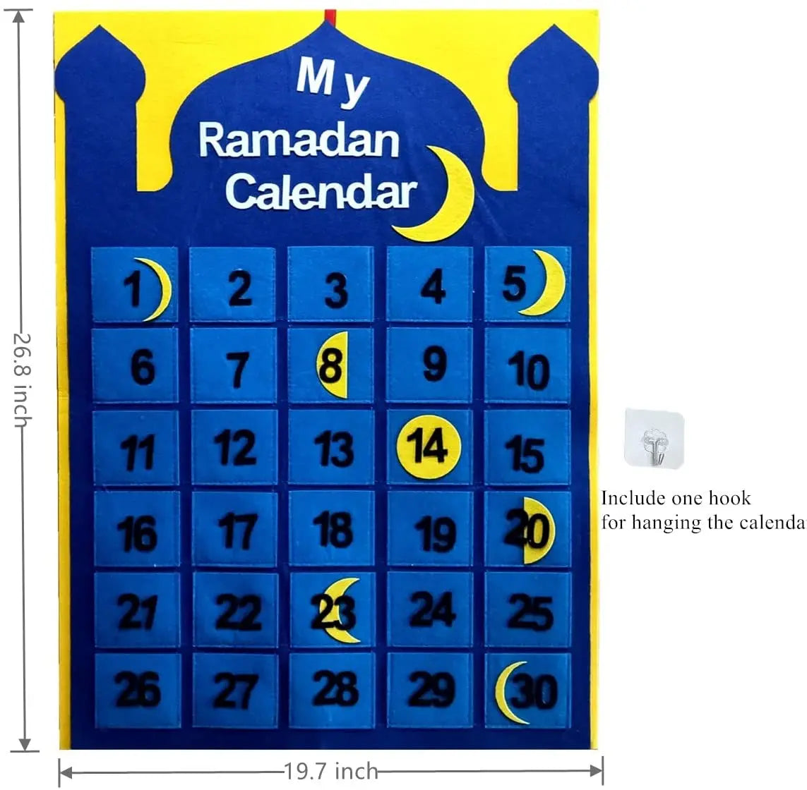 Ramadan Calendar with 26.8X19.7 InchEid Mubarak Countdown CalendarAdvent Muslim Calendar