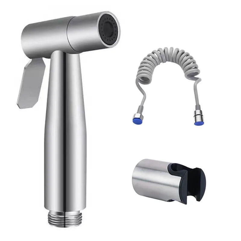 Hot Sale Cheap Price Stainless Steel Single Bidet Sprayer for Bathroom Factory Direct Brushed Portable Bidet Sprayer Shattaf Set