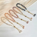 G652 Adjustable 14K Gold Plated Charms Natural Baroque Freshwater Pearl Bracelet