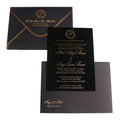 Luxury Gold Foil Black Acrylic Invitations Handmade Elegant Wedding Birthday Acrylic Invitation Card With Envelope