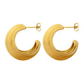 French Unique Thread Designer Earrings Stainless Steel Gold Plated Earrings for Women