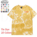 Driov Tie Dye Oversize Mens t Shirt Quality Thick Cotton Casual Tshirts Plus Size Men t Shirt High Quality for Summer