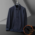 2026 New Large Size High Elastic Lint Thickened Warm Long Sleeve Shirt Men's Loose Large Shirt