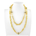 Pig Nose Brass Plated 18K Gold Zircon Link Chain Trendy Pendant Necklace